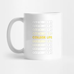 Black Yellow Bold Text College School Mug